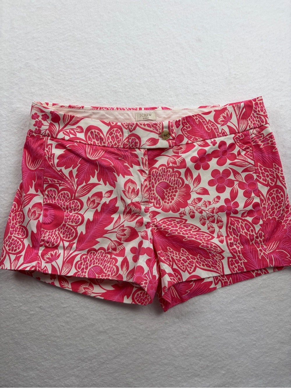 J. Crew Pink Floral Cotton-Blend Women’s Jean Shorts